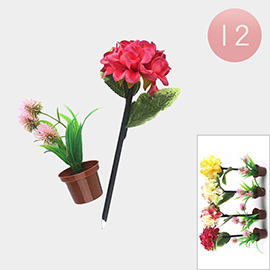 12PCS - Flower Stem Ball Pens