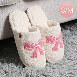 Ribbon Embroidered Soft Home Indoor Floor Slippers