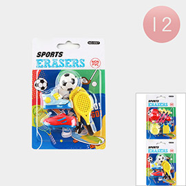 12 SETS - Sports Themed Soccer Golf 3D Mini Erasers