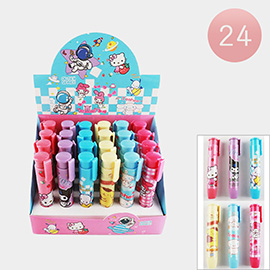 24PCS - Cute Cartoon Printed Pencil Erasers