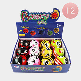 12PCS - Insect Face Theme Super Bouncing Ball Toys