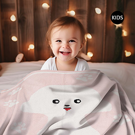 Puppy Printed Kids Throw Blanket