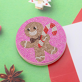 Bling Studded Gingerbread Man Compact Mirror