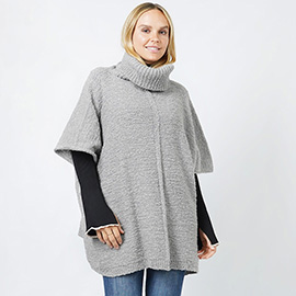 Slub Knit Turtle Neck Pullover