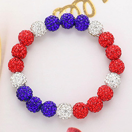 Shamballa Ball Beaded Stretch Bracelet