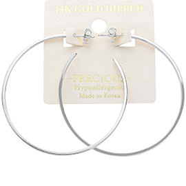 14K Gold Dipped Hypoallergenic Hoop Earrings