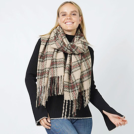 Plaid Oblong Scarf/Shawl