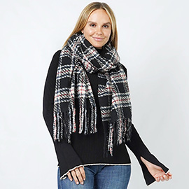 Plaid Oblong Scarf/Shawl