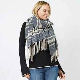 Plaid Oblong Scarf/Shawl