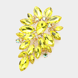 Marquise Stone Cluster Embellished Pin Brooch