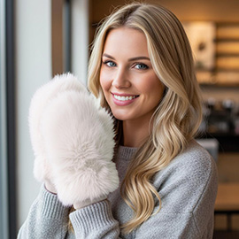 Faux Fur Mitten Gloves