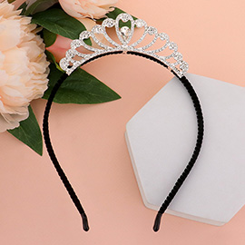 Teardrop Stone Pointed Rhinestone Paved Tiara Headband