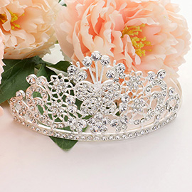 Rhinestone Paved Butterfly Pointed Princess Tiara