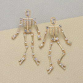 Stone Pointed Skeleton Earrings