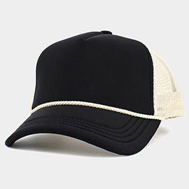 Plain Two Tone Mesh Back Trucker Hat