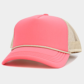 Plain Two Tone Mesh Back Trucker Hat