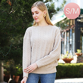 Small/Medium - Solid Ribbed Sweater