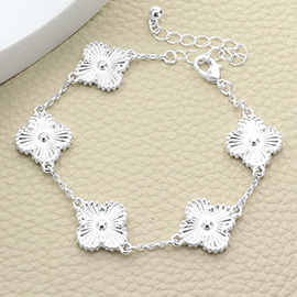 Metal Quatrefoil Station Bracelet