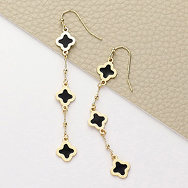 Quatrefoil Link Dropdown Dangle Earrings