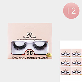 12PCS - 5D Faux Mink Multi Dimensional Lightweight Eyelashes