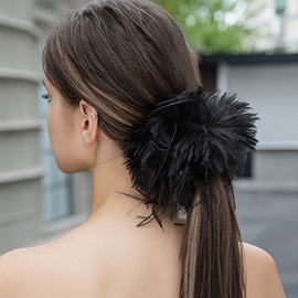 Faux Feather Scrunchie Hair Band