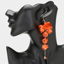 Oversized Flower Petal Dropdown Earrings