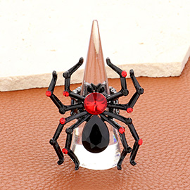 Stone Pointed Spider Stretch Ring