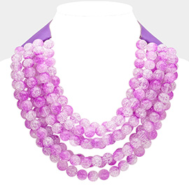 Faceted Beaded Multi Layered Magnetic Collar Necklace