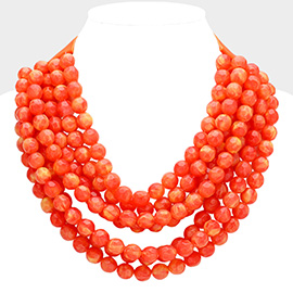 Faceted Beaded Multi Layered Magnetic Collar Necklace