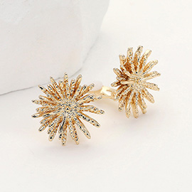 Textured Metal Spike Clip On Earrings