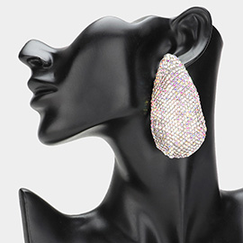 Oversized Bling Teardrop Evening Earrings