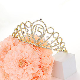 Sweet 15 Rhinestone Paved Birthday Party Princess Tiara