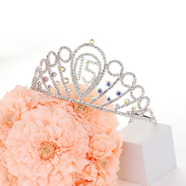 Sweet 15 Rhinestone Paved Birthday Party Princess Tiara