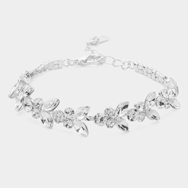 Marquise Round Rhinestone Embellished Evening Bracelet