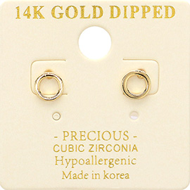 14K Gold Dipped Hypoallergenic Mini Ring Stud Earrings