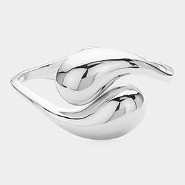 Geometric Metal Teardrop Tip Hinged Bangle Bracelet