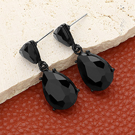 Teardrop Stone Cluster Dangle Evening Earrings