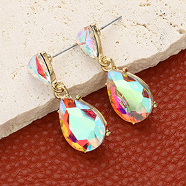 Teardrop Stone Cluster Dangle Evening Earrings