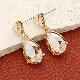 Teardrop Stone Cluster Dangle Evening Earrings