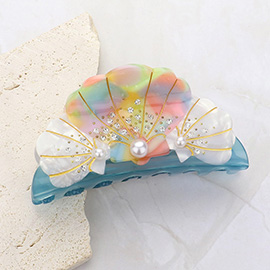 Pearl Pointed Sea Shell Hair Claw Clip