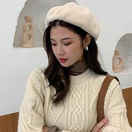 Fleece Teddy Bear Beret Hat