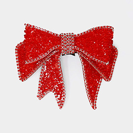 Stone Paved Bling Studded Bow Barrette