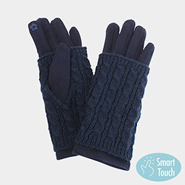 3 IN 1 - Cable Knit Touch Smart Gloves