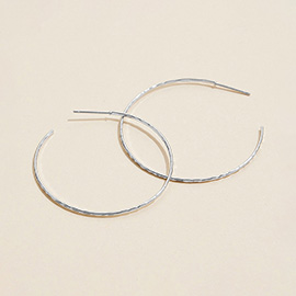 Semi Fine Collection - 18K White Gold Dipped Open Hoop Earrings