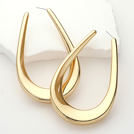 Oversized Teardrop Metal Hoop Earrings