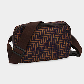 Geometric Pattern Belt Bag / Sling Bag