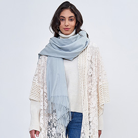 Solid Cozy Scarf with Fringe