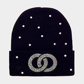 Bling Studded Infinity Pointed Beanie Hat