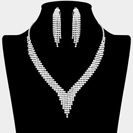 CZ Stone Paved Fringe Necklace