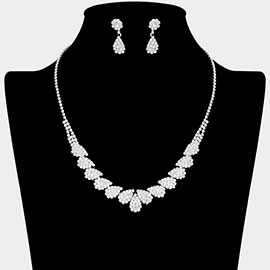 Rhinestone Paved Teardrop Shape Necklace